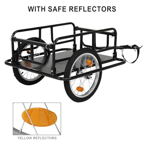 Carro de carga para bicicleta 2 en 1 con manillar desmontable para un fácil transporte y almacenamiento