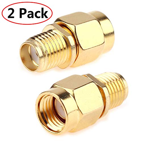 TengKo Coaxial Coax Adapter SMA Female to RP-SMA Male Jack Adapter SMA Male Plug to SMA Female Connector (2 PACK)