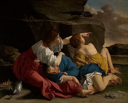 Art tableau Loth et ses filles Orazio Gentileschi image sur toile décoration murale 60x90