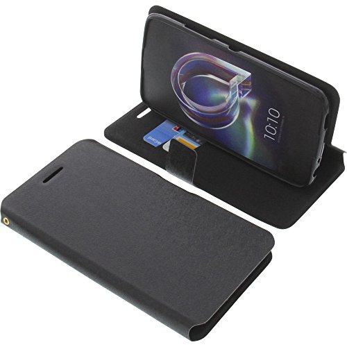 foto-kontor Tasche kompatibel mit Alcatel Idol 5 Book Style schwarz Schutz Hülle Buch