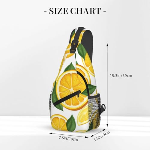 Bolso de pecho diagonal para hombre con patrón de limón miniatura 3