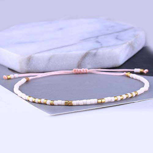 Image of C.QUAN CHI Handmade Friendship Beaded Bracelet Adjustable Colorful Miyuki Beads Bracelet