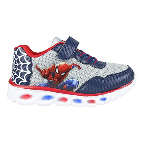 CERDÁ LIFE'S LITTLE MOMENTS Cerdá-Zapatillas LED Spiderman de Color Azul, Gris Perla, 30 EU