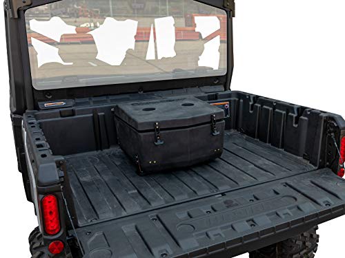 SuperATV Insulated Cargo Cooler Box for Can-Am Defender | Heavy Duty Bed Storage Box with Sealed Lid, Drain Plug, and Dual Cup Holders | 30-Liter Capacity!