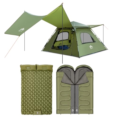 Carpa instantánea Night Cat con colchón y bolsa de dormir doble