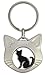 Produktbild HappyGifts Metall Schlüsselanhänger Katzenkopf - Chiphalter mit schwarzem Katzen Chip
