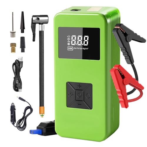 Image of Portable Car Battery Jump Starter with Air Compressor, 8000A Peak 150PSI Jump Box for up to 6.0L Gas /3.0L Diesel, Power Bank with LED Light, Tire Inflator and Car Battery Charger
