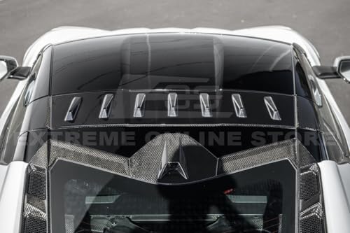 Replacement for 2020-Present Chevrolet Corvette C8 Coupe Models | Performance Package Rear Roof Wing Spoiler Vortex Generator (ABS Plastic - Painted Carbon Flash Metallic)