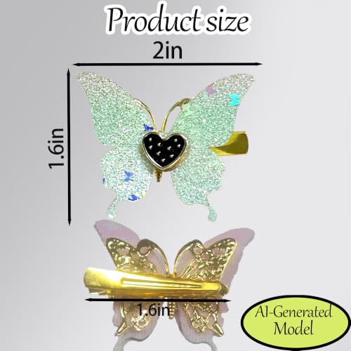 6 Pinzas de Mariposa con Brillo Degradado en Pack miniatura 7