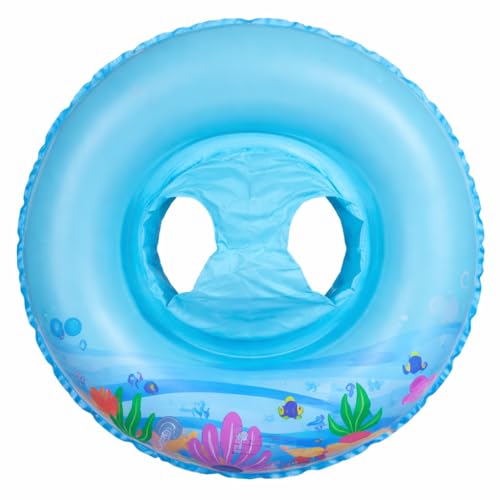 Image of Inflatable Kiddie Float | Water Baby Floater for Kids| Safe Anti-flip Diaper Style Swim Tube Rider| Swim Pool Tube for Toddlers|Multicolor Cute Swimming Pool Safety Seat (ROUND FLOAT BLUE)