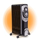 Johannson Radiateur Bain d'Huile Économe en Énergie 2000 W | Radiateur Électrique avec Protection Surchauffe |Chauffage Électrique | 3 Niveaux Chauffage - Radiateur Électriques Mobile avec Thermostat