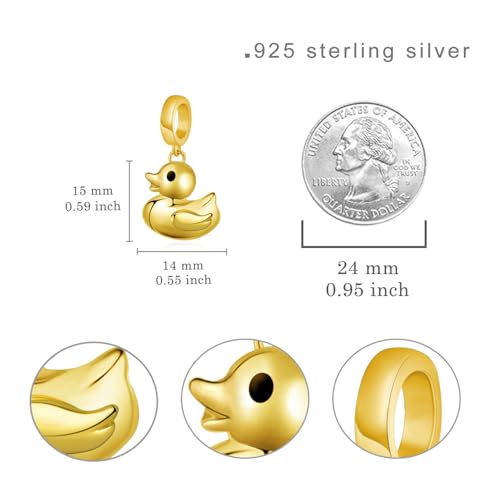 Duck Gifts 925 Sterling Silver Duck Charms for Bracelets Animals Duck Jewelry Gifts for Women4