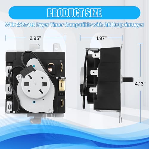 Temporizador de secadora WE04X20415 repuesto compatible con modelos GE Hotpoint 3