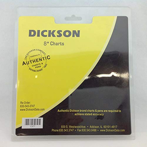 Dickson C477 Circular Chart Recorder, 7-Day, 40 to 110°F, 0-100% Rh, 8' (Pack of 60)