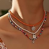 La cadena de gargantilla de estrella es de tamaño único, aproximadamente 37,8 cm. El collar tiene una cadena de extensión de 6 cm para ajustar. La longitud del collar de joyería se puede ajustar libremente, lo que se adapta cómodamente a todos los tamaños de cuello.