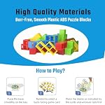 64 Pcs Tetra Tower Jeu de jeu de tir jeu de tour pour les enfants & Adulte & Jeu de société Famille-Équilibre & Jeu de Puzzle, Jeux de la famille éducative pour la coordination & Créativité