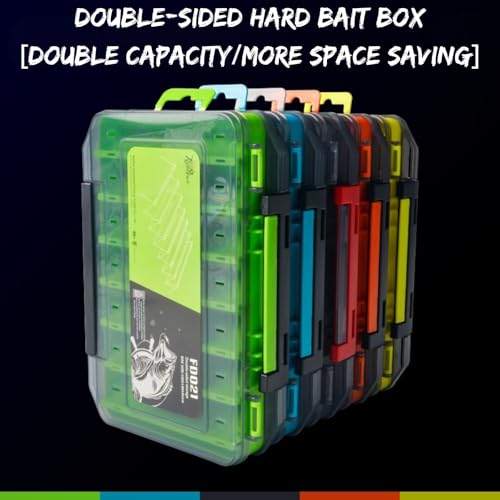 Caja de almacenamiento para aparejos de pesca de doble cara impermeable - Organizadora grande negra para cebos, ganchos y accesorios, portátil y transparente miniatura 2
