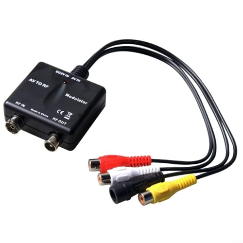 Noteflora M03 AV To RF Modulator NTSC CH3 VHF Frequency, PLL Control, For RCA Audio Video Input, RF Output Converter With 75Ω Impedance, USB Powered