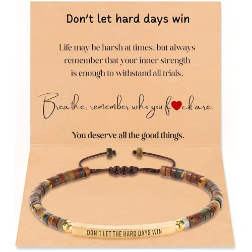 ERNTRNL Dont Let The Hard Days Win Bracelet Inspirational Gifts Adjustable Strength Bracelets Christian Encouragement Gifts For Women Friends Sister