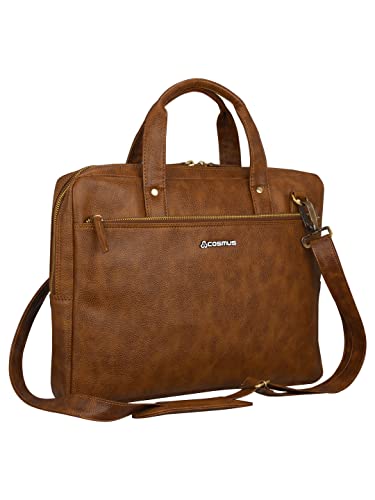 Image of COSMUS Scarlett PU Leather Sleek Laptop Bag fits up to 15.6 inches Laptop Messenger Office Bag for Men