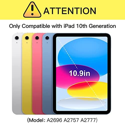 ZtotopCases Case Compatible with iPad 10th Generation 2022, Lightweight Translucent Back Cover with Auto Sleep/Wake for 5G iPad 10.9 Inch Case, Black