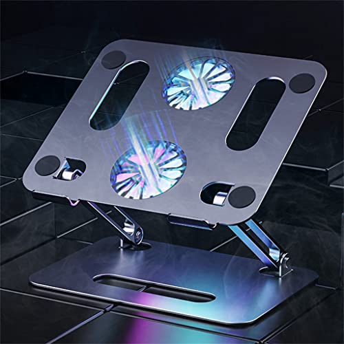 Base ajustable plegable para laptop con ventilador y aluminio miniatura 6