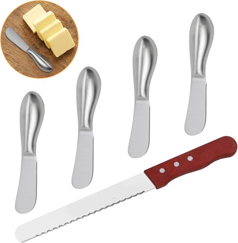 4 Stück Edelstahl Buttermesser Klein Käsemesser Set Butter Knife Streichmesser,Dessertmesser Mini-Messer Aus Edelstahl Kleine Brot Creme Messer Mini Buttermesser für Butter,Käse und Gebäckherstellung