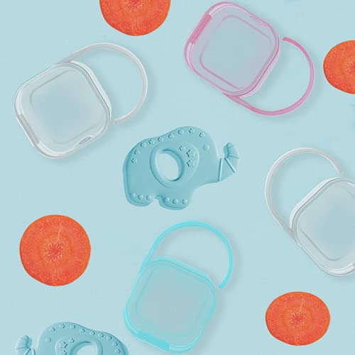 Image of Pacifier Case Pacifier Holder Case Pacifier Clip Binky Holder Case Pacifier Box Pacifier Accessories 2 Pack Clear Hook Design
