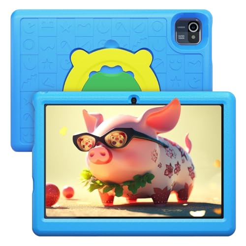 Nicewise Kids Tablet 10 Inch, Android 13 Kids Tablet 10.1" Display 5000mAh Kidoz Pre Installed Parental Control Learning Tablet, 6GB+64GB Quad Core Processor Wi-Fi Bluetooth Kid-Proof Case (Blue)