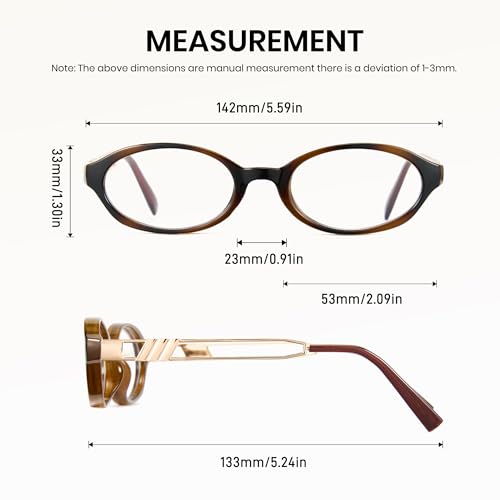 Image of Cyxus Oval Blue Light Glasses for Women Fashion UV Blocking Computer Glasses 8242