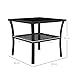 Outsunny Polyrattan Gartentisch, 50 x 50 x 45cm, wetterfest Beistelltisch für 4 Personen, Quadratisch Terrassentisch mit Ablage Glasplatte, Couchtisch Balkontisch für Garten, Terrasse, Balkon Schwarz
