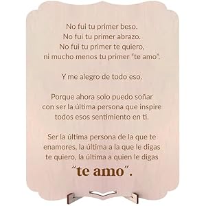 nagu® Tarjeta San Valentin Mujer u Hombre. Tarjeta Regalo de Madera para Novio o Novia. Postal para Regalos Aniversario Parejas o Cumpleaños con Frase de Amor. Felicitación Día de los Enamorados