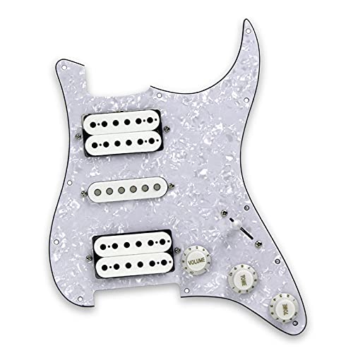 Pickguard précâblé Perle Blanche 11 Trous HSH PICKGUARD PRÉVÉRÉS CHARGÉ PICKO ALNICO 5 Pickups Pièces de Guitare… - Les Beatles, Paul McCartney, John Lennon, RIngo Starr, George Harrison Pickguard précâblé Perle Blanche 11 Trous HSH PICKGUARD PRÉVÉRÉS CHARGÉ PICKO ALNICO 5 Pickups Pièces de Guitare…