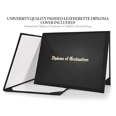High School Diploma - Custom Printed with Your Name, School, Grad Date & More - Incl. Real, Custom Embossed Gold Foil Seal & Padded Leatherette Diploma Cover - Pro Print Shop Quality