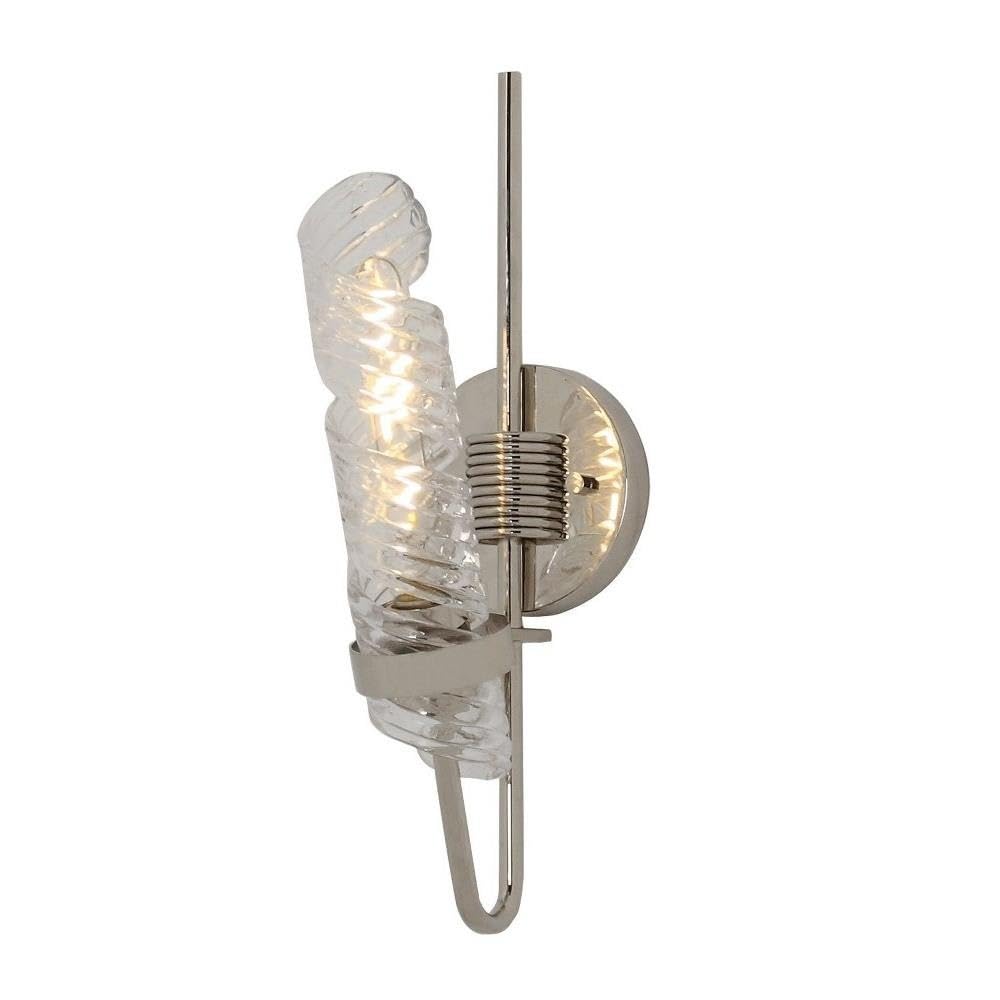 Maxim 39551CLPN Milano Clear Spiral Glass Wall Sconce, 1-Light 60 Watt, 16