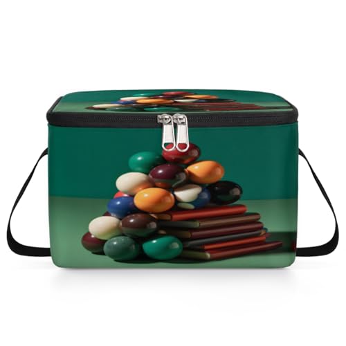 GzLeyigou Billiards Ball Lunch Bags for Women Men 9 Cans, Hot & Cold Food Delivery Bag Insulated Grocery Bag Insulated Lunch Box Balls Cooler Bag for Office Work Picnic Beach