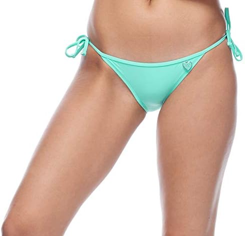 Body Glove Women's Standard Tie Side Solid Fuller Coverage Bikini Bottom Swimsuit, Smoothie Sea Mist, Large