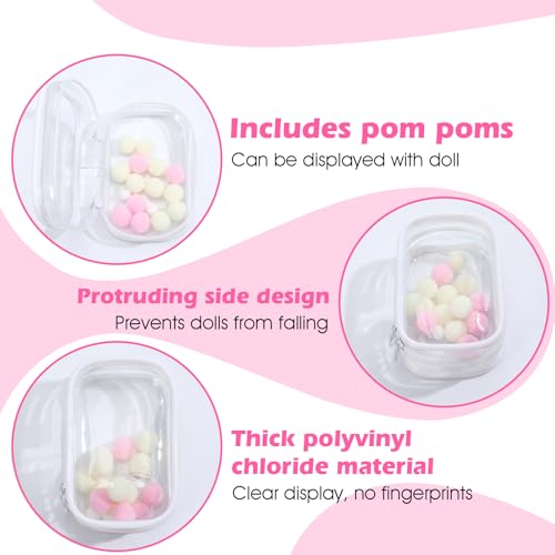 Image of Clear Figure Display Bag with Keychain, Portable Doll Storage Bag Blind Box Display Case Bags Waterproof Carrying Pouch Keychain for Mini Figure /Doll Collectors