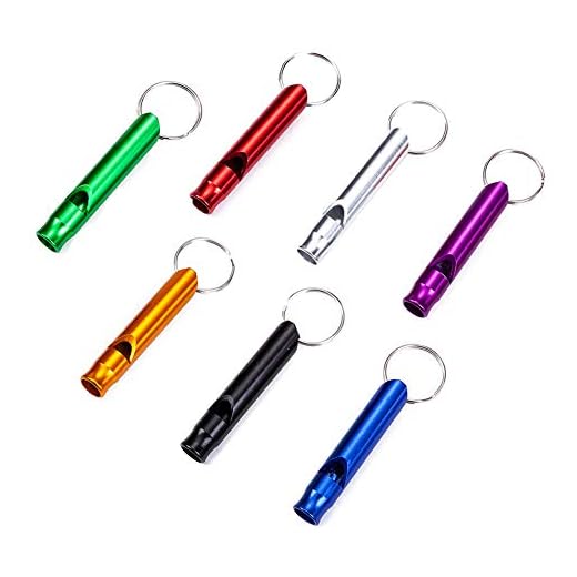 DDJYP Pack of 8 Extra Loud Emergency Whistle Keychain Camping Survival Whistle, Aluminum Alloy Whistle Key Chain for Camping Hiking Hunting Outdoors Sports