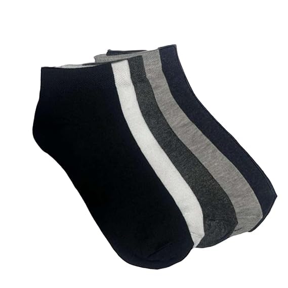 louryn koulyn Casual Cushion Cotton Ankle Socks for Men & Women (Pack of 5, Multicolor)-picture-30