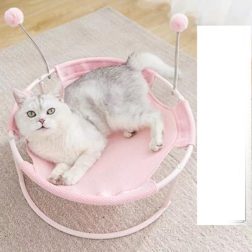 Cama de Gato Elevada, Cama de Rede de Gato Respirável Fofa Com Malha, Rede de Cama de Gato Confortáv