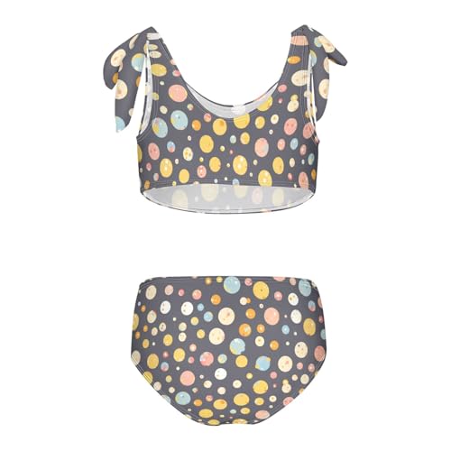 KLL Colorful Polka Dots Girls 2 Piece Bikini Set Beach Bathing Suit Swimwear Adjustable Strap2