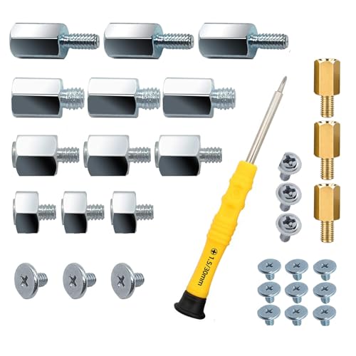 Nivithi Vis 31 Pièces,M.2 SSD pour Ordinateur PC ASUS,Carte Mere pour Ordinateur,Kit de Montage de M.2 SSD NVMe Kit de Vis de Carte Mère PC,Tournevis Inclus