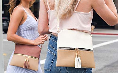 Image of SG SUGU Lightweight Medium Crossbody Bag Shoulder Bag with Tassel and Zipper Pocket