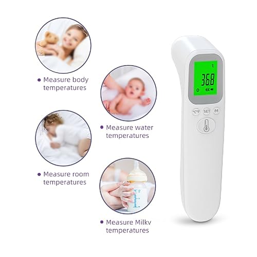 Image of No-Touch Forehead Thermometer for Adults, Infrared Digital Thermometer for Kids, Touchless Baby Thermometer, Accurate Reading with LCD Display for Home Use Family Healthcare
