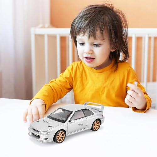 Image of FEXXA 1 /32 Compatible for Subaru Impreza WRX STI Model Car, Pull Back Diecast Collectible Car Toy with Sounds & Lights for Kids Boys Girls and Adults, Gift (Silver)