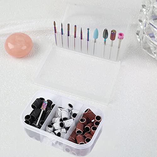 Bqan Nail Drill Bits, 10Pcs 3/32 Inch Tungsten Carbide Drill Bit Set, With 75Pcs File Sanding Bands (#80#120#180 Grits), Professional Drill Bits Set For Acrylic Gel Nails, Manicure Pedicure #TOP7