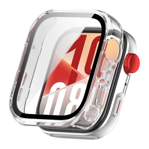 T Tersely Case and Screen Protector for Huawei Watch Fit 4, All-around Anti Scratch Shockproof Protective Hard PC Full Cover Tempered Glass Compatible with Huawei Watch Fit 4 (Transparent)