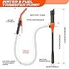 Electric Fuel Transfer Pump, 3.2GPM Portable Fluid Transfer Siphon Pump with Oil Pipeline, Battery Gas Pumps with 47 Inches Hose &Gloves for Car/RV(Orange) #3