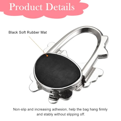 Image of HASTHIP 2Pcs Foldable Purse Hook, Women Bag Table Hanger Collection Purse Hanger for Table, Portable Table Bag Holder for Handbag, Backpack, Sling Bag ( Metal Multi-Purpose Hook with Storage Bag)